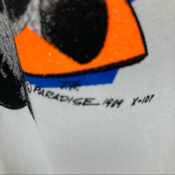 VINTAGE NWOT 1989 Single Stitch White Graphic BIG BLOCK RAT POWER T-shirt - Picture 4 of 7